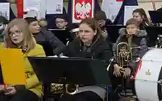 11-11-2017, Józefów nad Wisłą. 99. rocznica odzyskania niepodległości przez Polskę. Młodzieżowa Orkiestra Dęta z Józefowa nad Wisłą.