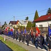 Święto Niepodległości. 11 listopada 2018 roku, Józefów nad Wisłą. Marsz Niepodległości. <i>Dziękujemy Ci, Boże, za piękno polskiego języka.</i>